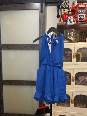Naked Zebra Royal Blue Halter Romper for Kids